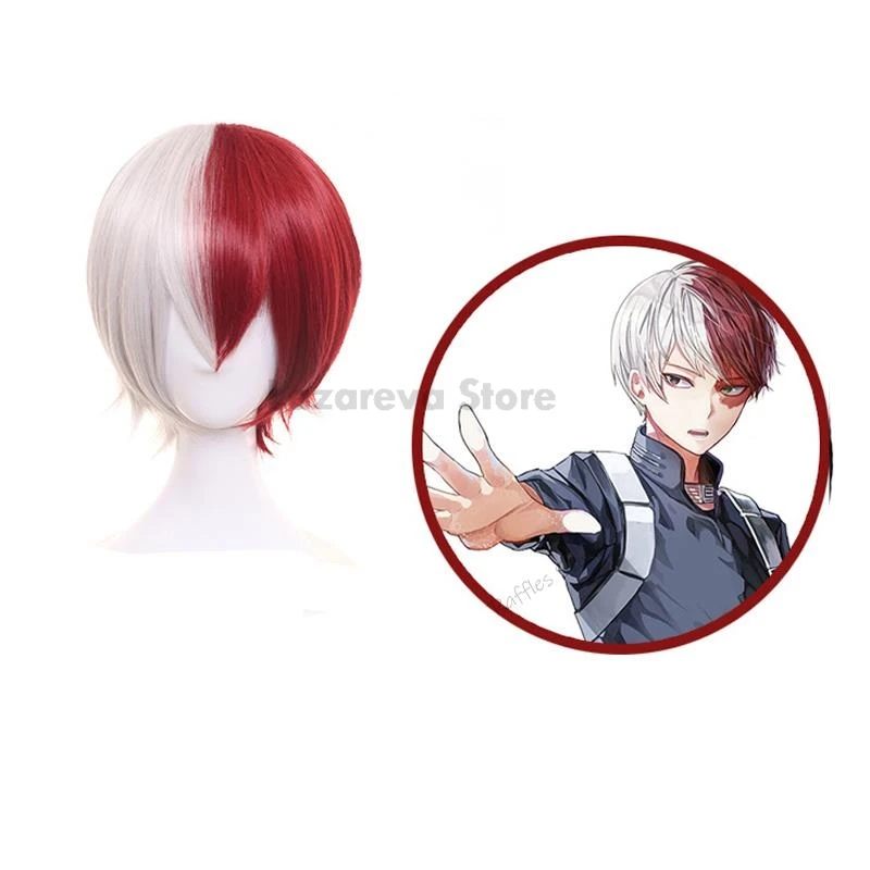 Anime Held Shoto Todoroki Shoto Boku keine Männer Frauen Cosplay Kostüm Top Hosen Gürtel Halloween Academia Perücke XS-XXXL