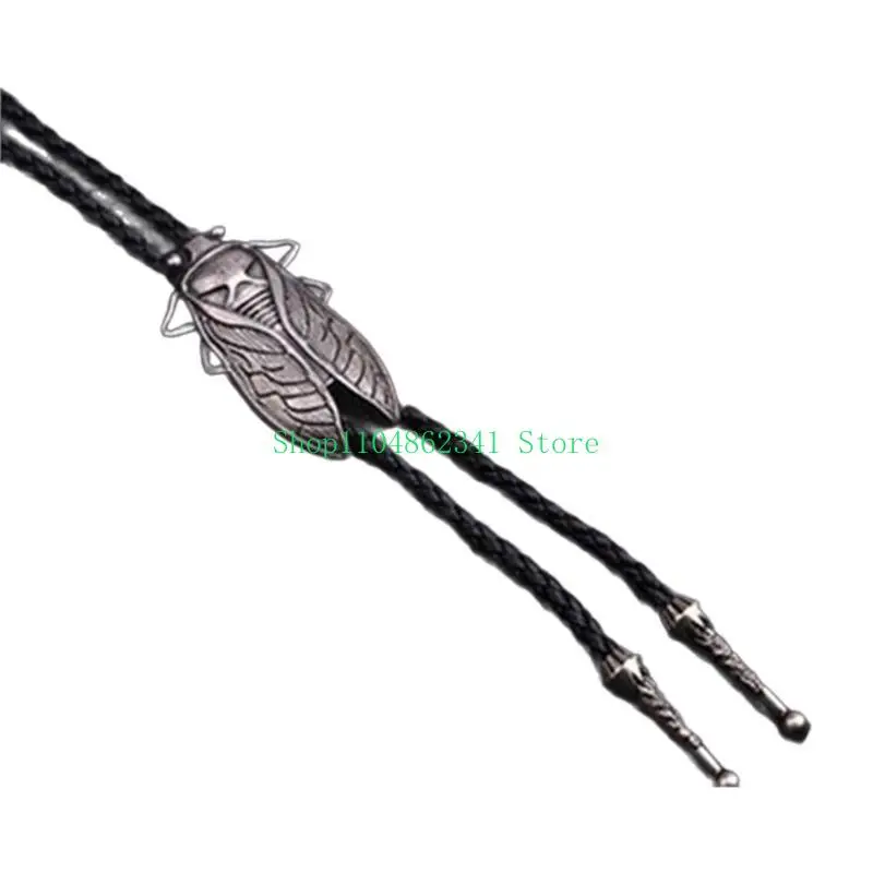5asd chạm khắc Cicada Buckle Decor Bolo Tie cho nam nữ cô dâu vòng cổ đám cưới Western Cowboy Bolo Tie cho áo sơ mi