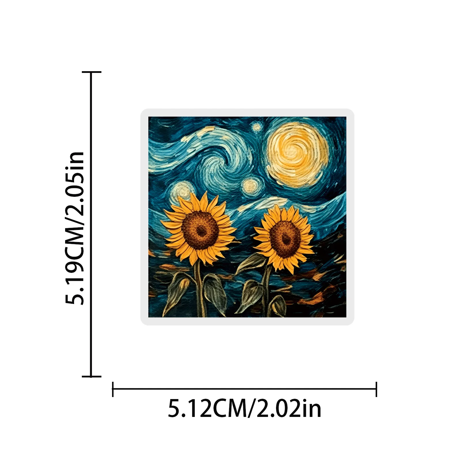 50PCS Oil Painting Van Gogh Starry Sky Graffiti Stickers Nordic Ins Creative DIY Toys for Bottle Travel Bag Aesthetic Decals - view 3