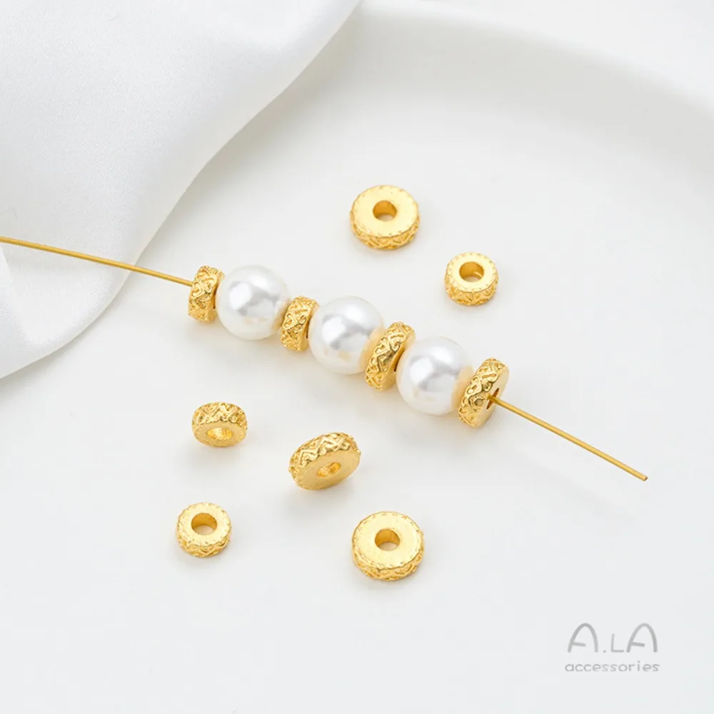 فيتنام الرمال الذهب ورقة نمط داجي النحاس عملة يترك الحاجز تشغيل حلقة DIY مطرز طوقا مجوهرات اكسسوارات #2