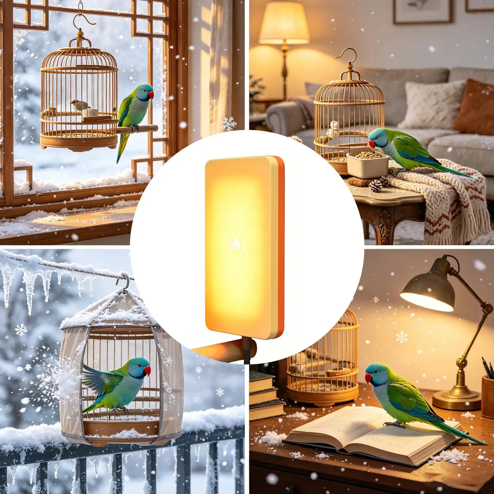 Bird Cage Warmer USB Plug Heating Board 18x10cm 5W Silent Parrot Heater With 1.5-meter Cable For Parakeet Finch Lovebird Pet
