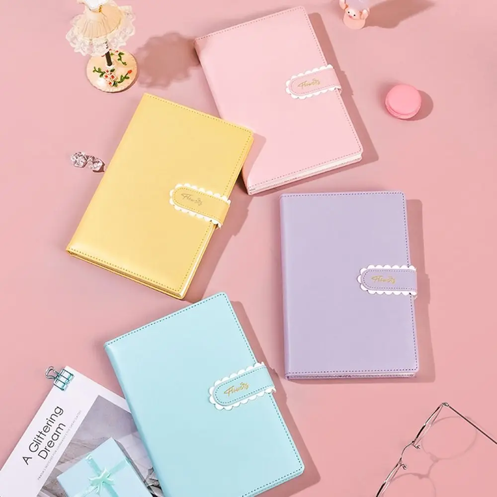دفتر ملاحظات Little Fresh Macaron Color A5 مع إبزيم غطاء مقاوم للماء، دفتر ملاحظات محمول مقاوم للاهتراء للطلاب