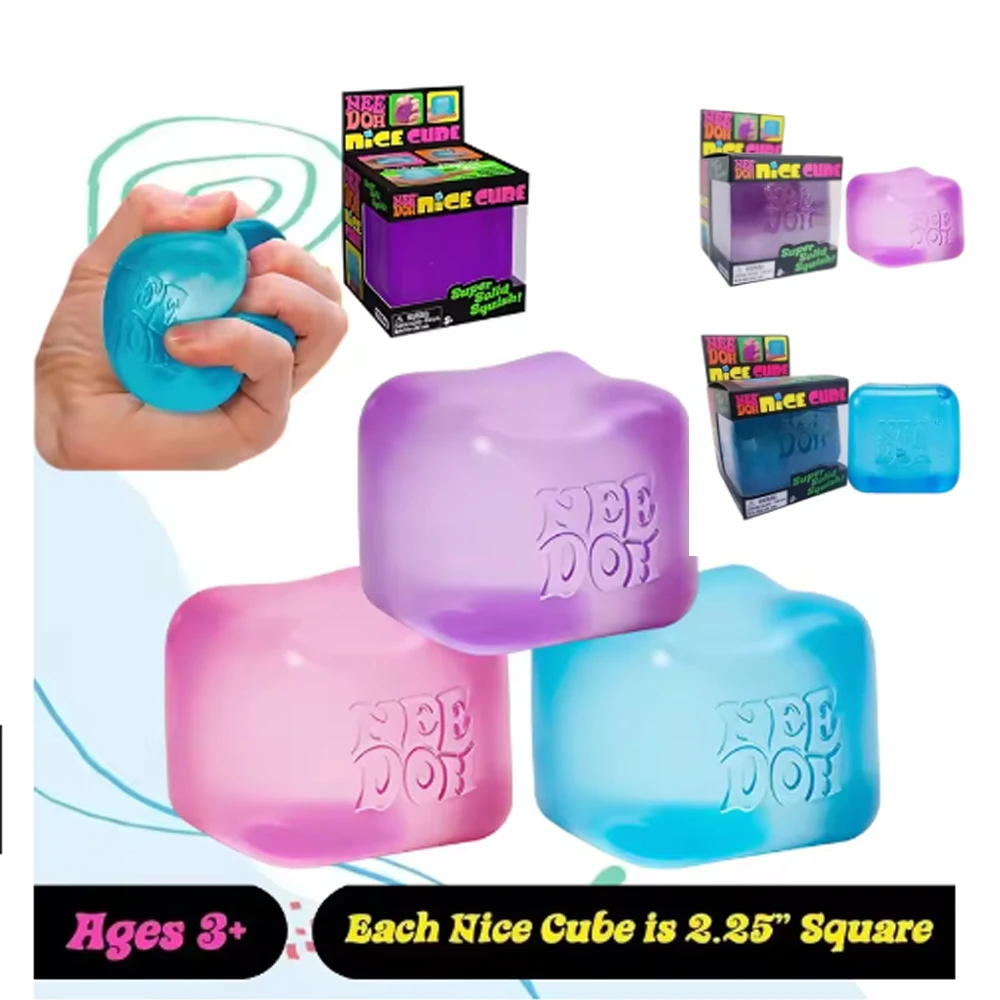 Lot de 3 cubes sensoriels Schylling Needoh en stock – Jouet anti-stress, puzzle pour soulager la pression, souvenir pour enfants