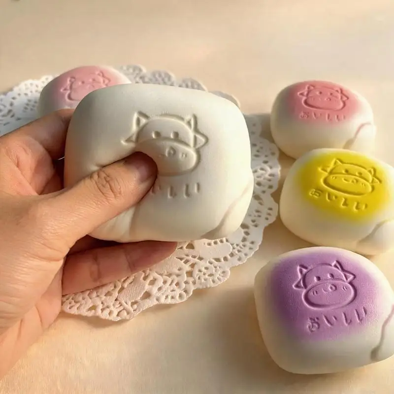 Soft Milk Bread Pinch Squeeze Toy Non-Toxic Slow Rising Fidget for Office Desk Decompression Kids Birthday Surprise Gifts