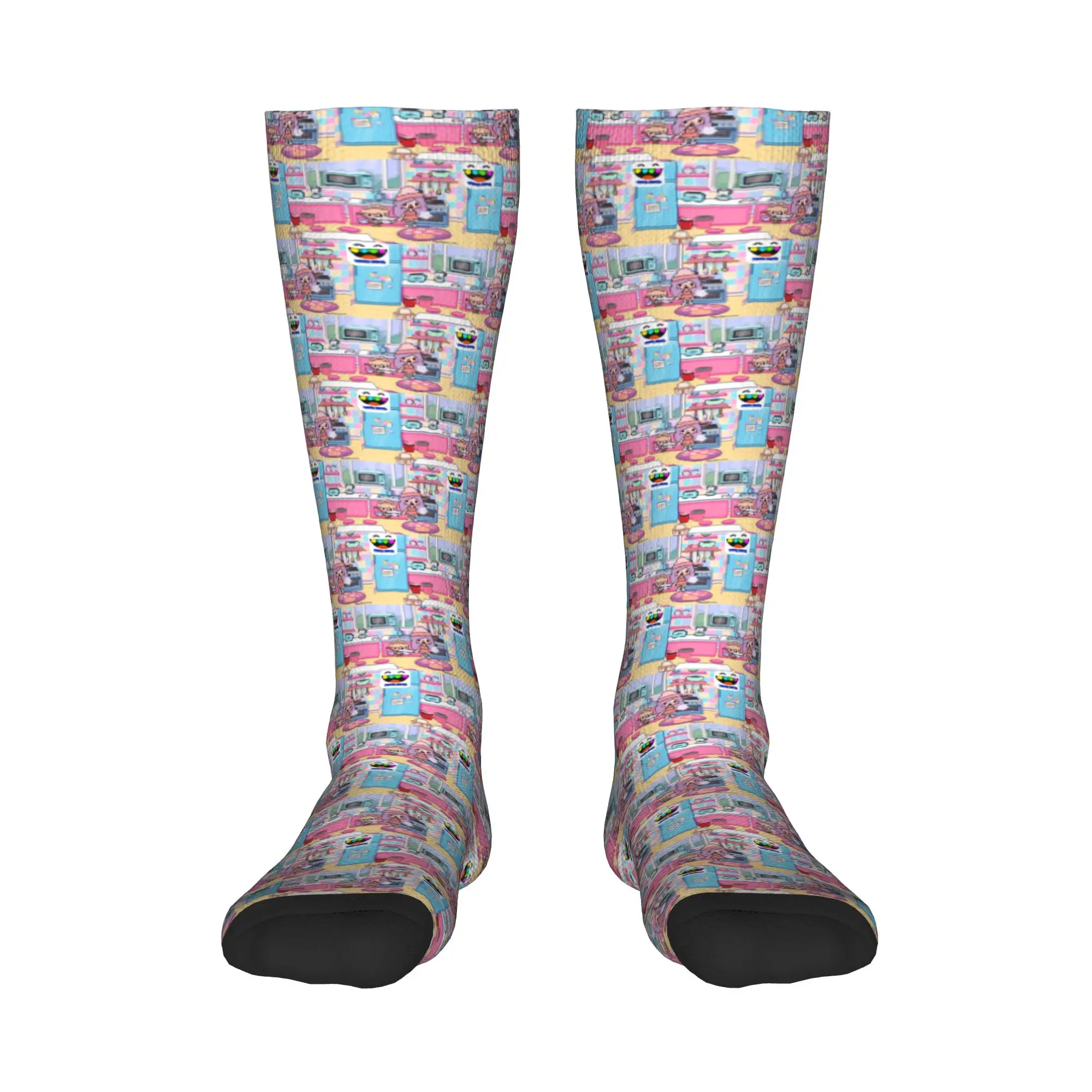 

All Seasons Crew Stockings Toca Life Box Toca Boca Cute Game Socks Harajuku Casual Hip Hop Long Socks Accessories for Men Women