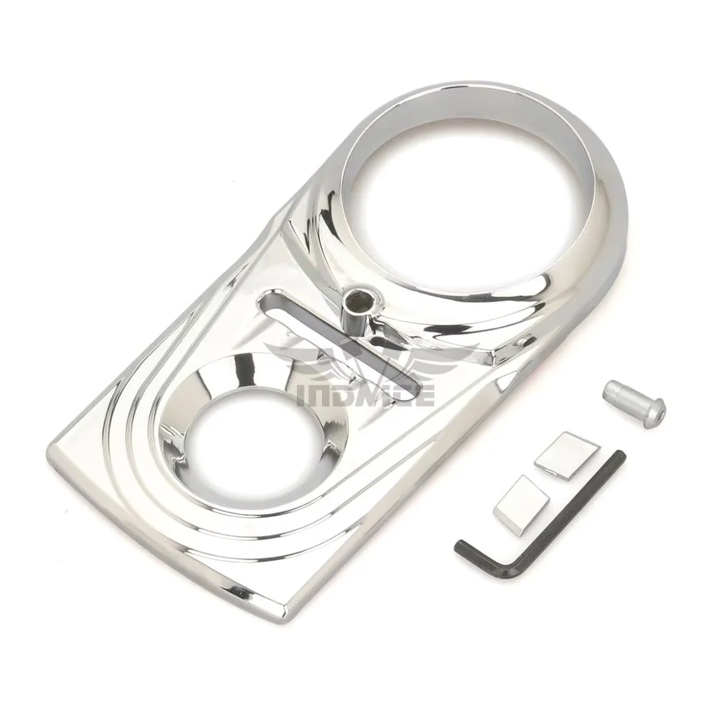 Chrome black Dash Panel Insert Cover Die Cast Sculpted For Harley Dyna Wide Glide FXDWG Softail FLST FLSTS FXST Fatboy Deluxe