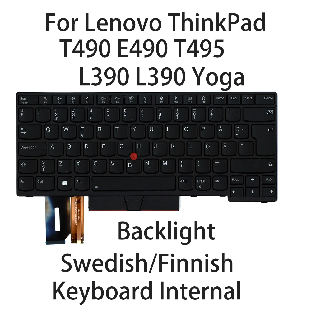 

Новинка для Lenovo ThinkPad T490 E490 T495 L390 L390 Клавиатура для ноутбука Yoga шведская/Финская подсветка 01YP545 01YP305 01YP385 01YP465