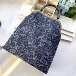 Górny uchwyt torebka damska o dużej pojemności torebki torba na ramię typu crossbody pasek z łańcuszkiem moda w stylu vintage kwiaty torebki damskie