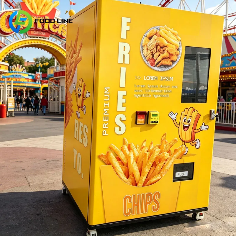 Fully Automatic Fries Machine Smart French Fries Vending Kiosk Potato Fries Robot Scan To Pay Fast Food Solution Customized