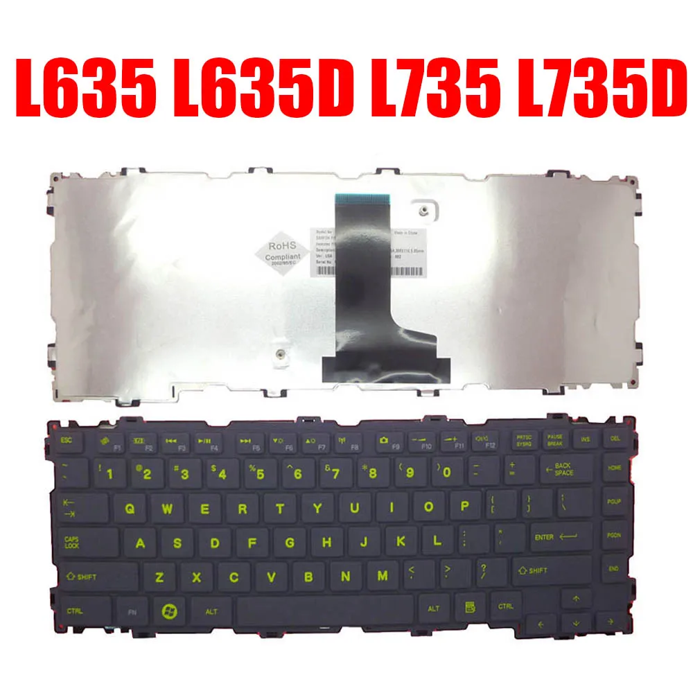 

Laptop Keyboard For Toshiba For Satellite L635 L635D L735 L735D V000244160 9Z.N4XSV.C01 NSK-TPCSV 01 English US Black
