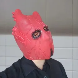 Horror Heart Mask Full Face Headgear Halloween Dress Up Props Latex Mask Cosplay Heart Beer Adult Children Party Prom Dress Up