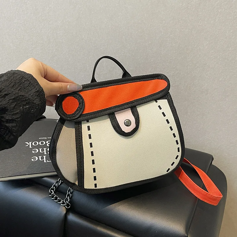 

Индивидуальная сумка через плечо с рисунком комиксов, парусиновая сумка, сумка на плечо с цепочкой, кошелек для монет, маленькая сумка-мессенджер с рисунком линий, дорожная сумка