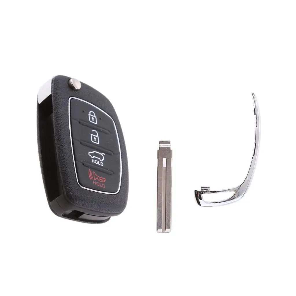 Car 4 Button Key Case Fob Shell Uncut Blade Repair Replacement Parts 35