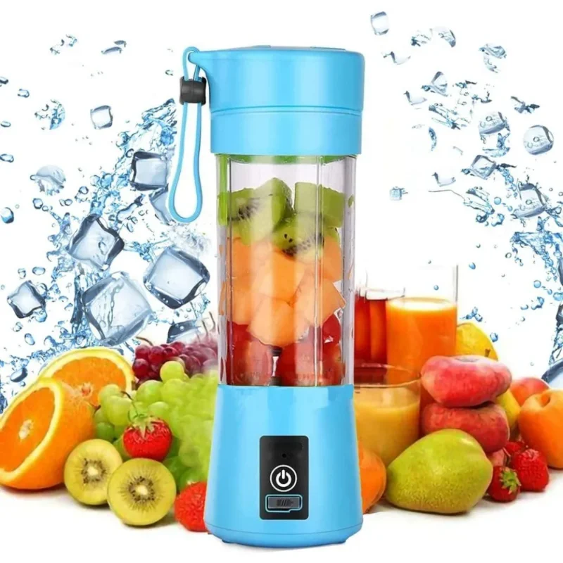 Mini Fruit Juicer Ice Smoothie 6 Blade Mini Home USB Rechargeable Portable Blender