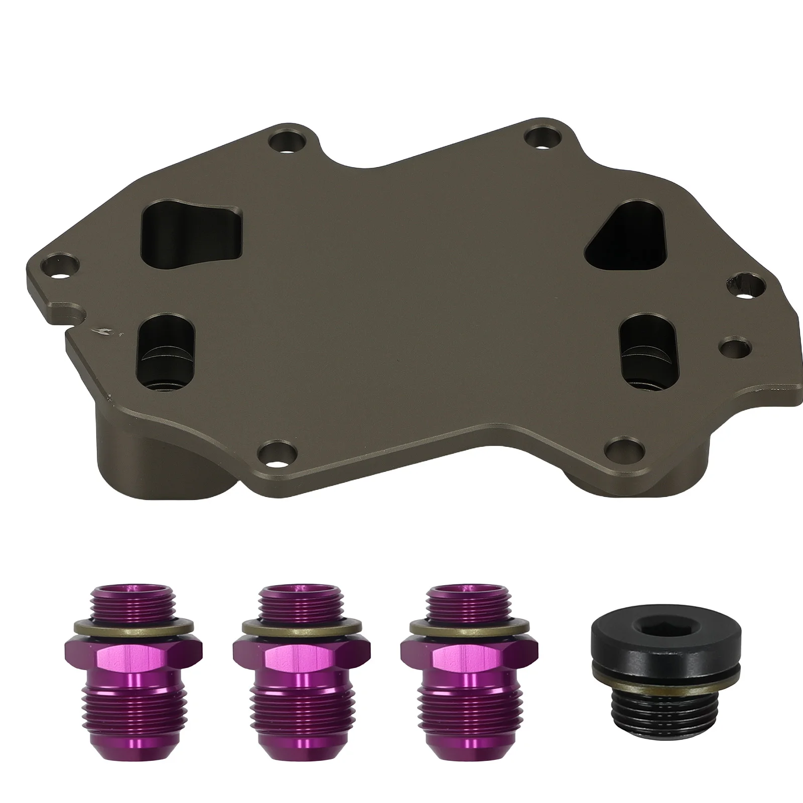 

Oil Cooler Sandwich Adapter for Mini B38 B48 F54 F55 F60 AN10 Purple Kit