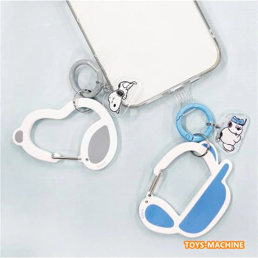 Snoopy Character Carabiner Keychain Lovely Bag Hanger Kawaii Hanging Decor for Young Girls Daily Use Collection