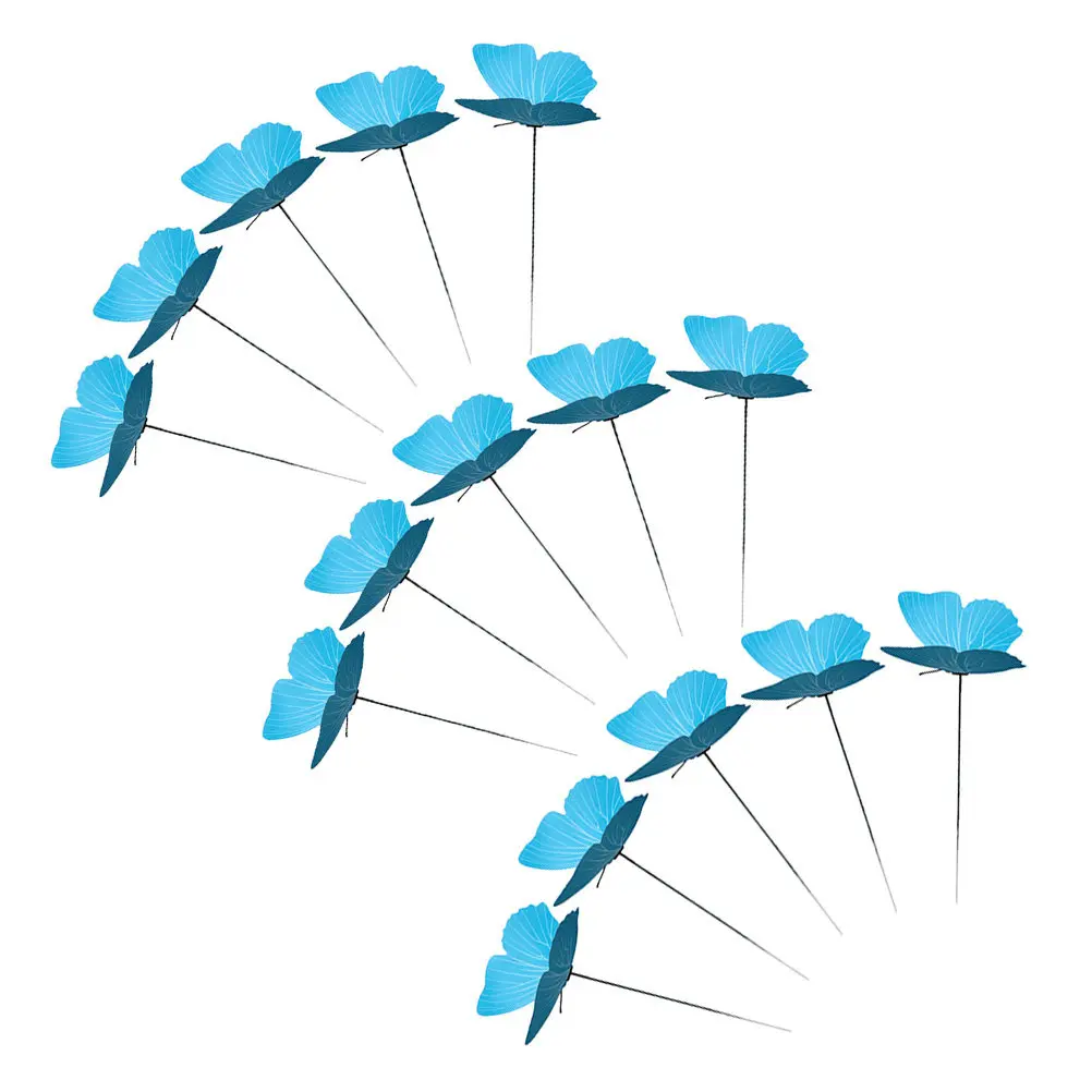 

15Pcs Garden Stake Decorative Butterflies Insert Add Vigor to Lawn Yard with Eye-Catching Outdoor Garden Sculptures Statue