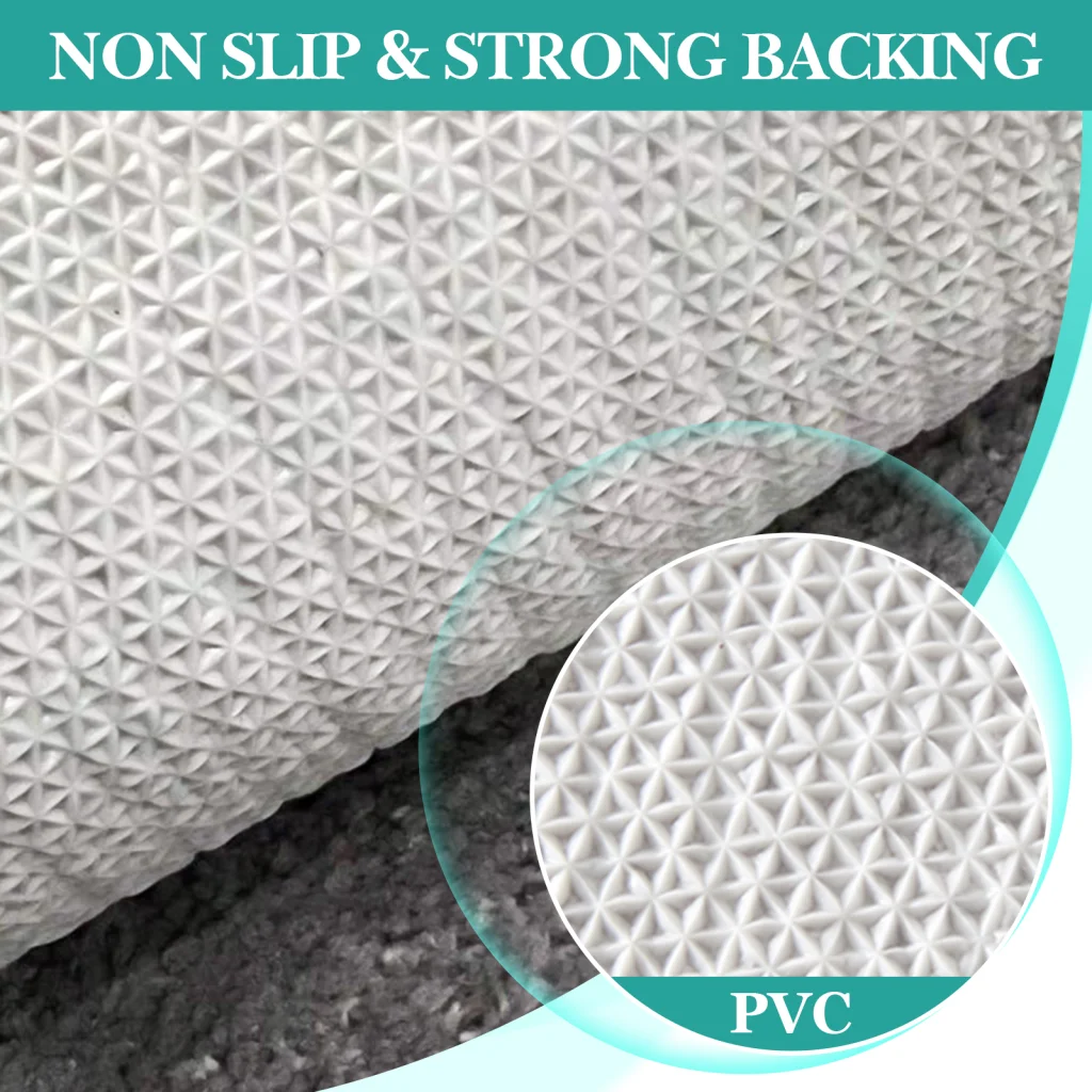 Flocking Bathroom Rug Non-slip Curved Shower Mat Soft Absorbent Carpet for Toilet Hallway Balcony