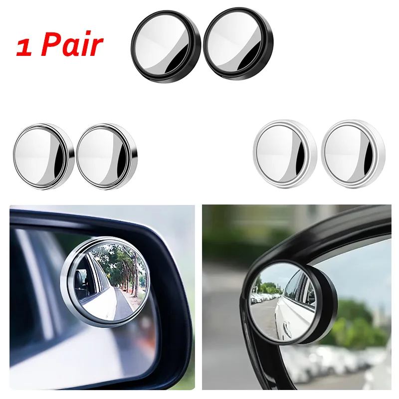 1 Pair Car Convex Blind Spot Mirror Multifunctional Sucker Mirrors 360 Degree Adjustable Blinds Spots Rearview Car Accessories