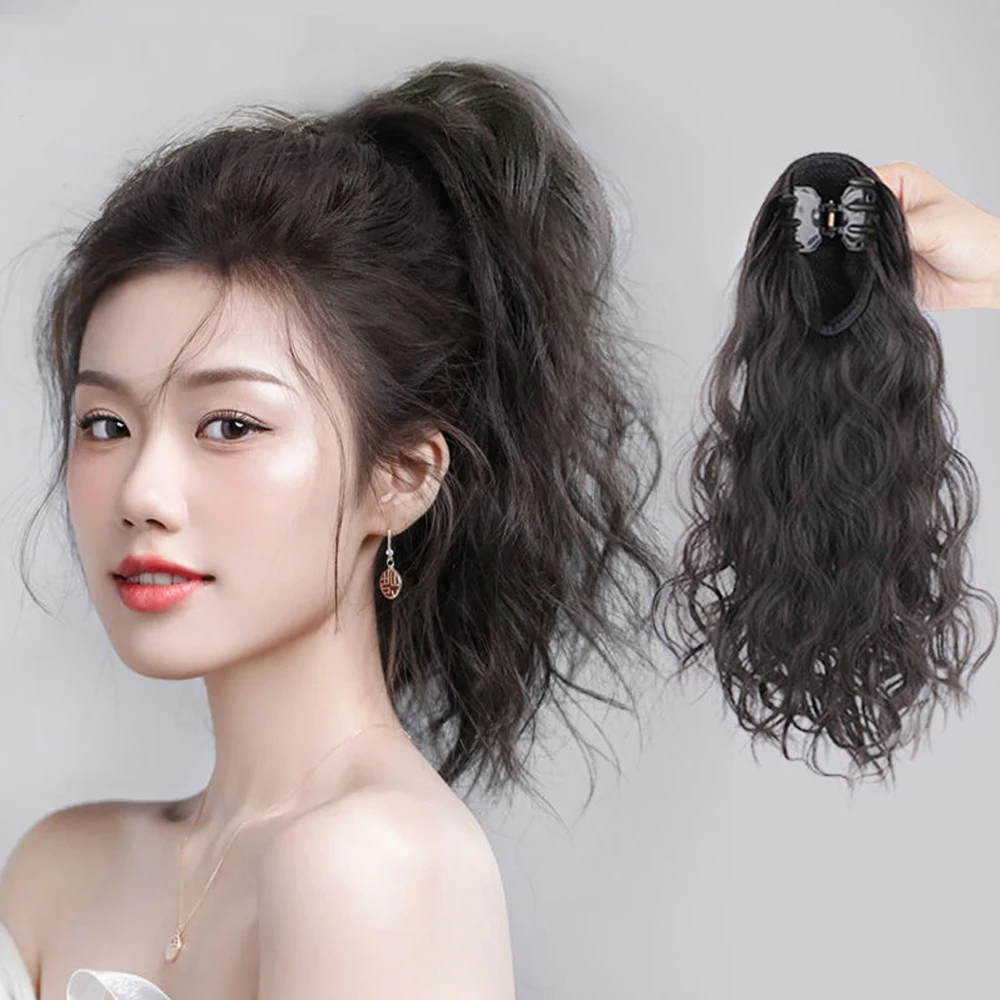 

Wig female natural pear flower curl claw shaped ponytail clip ponytail