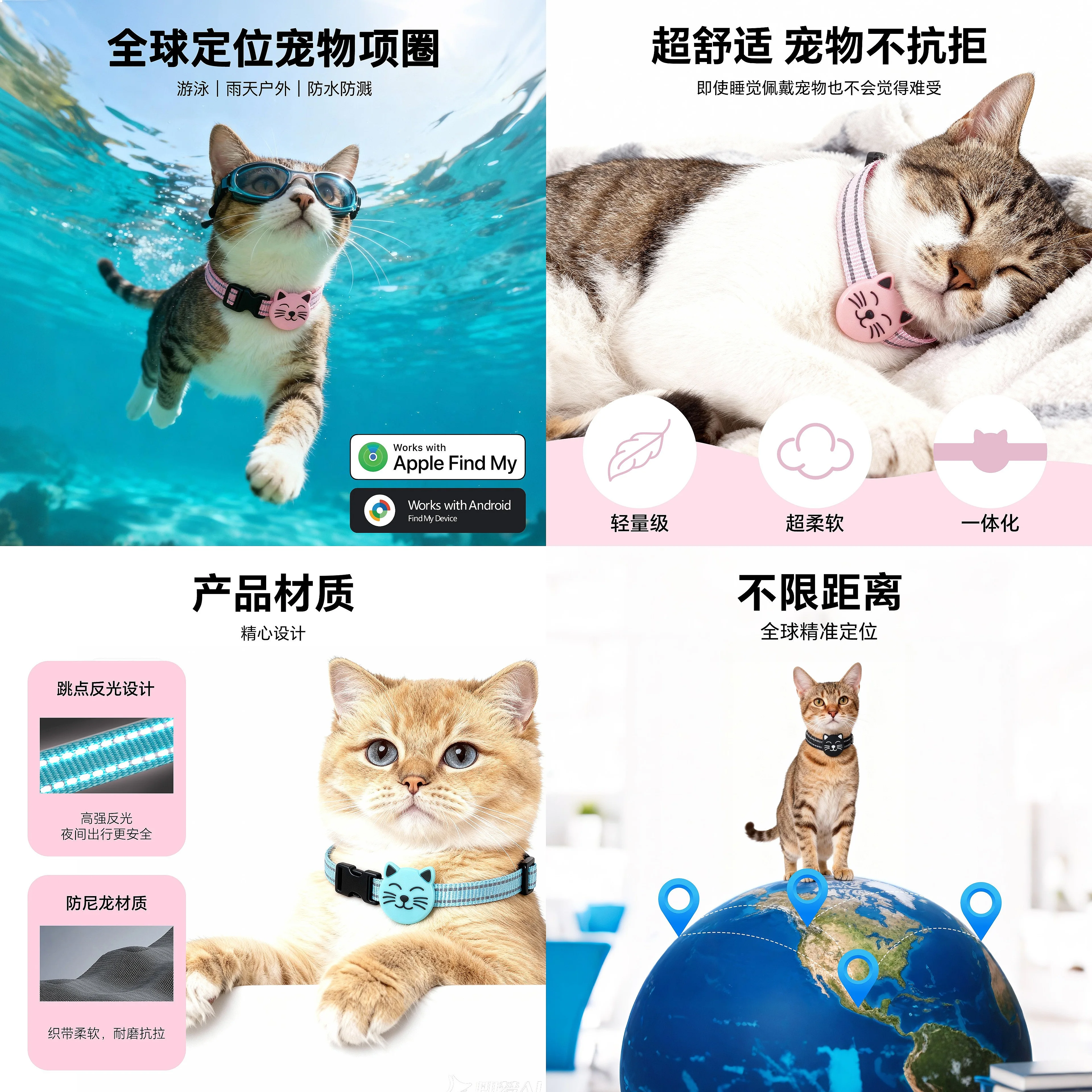 New F22 Smart Pet Tracker GPS Locator Waterproof Dual System for Cats Dogs