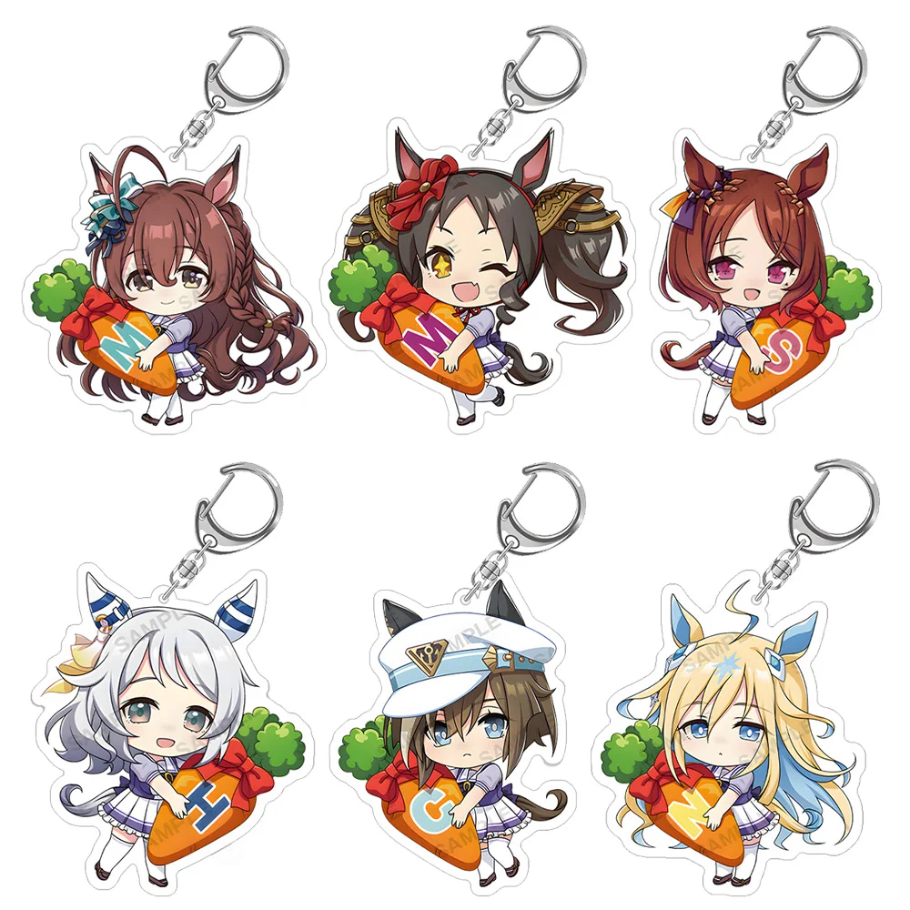 Umamusume Pretty Derby Narita Brian TM Opera O Agnes Tachyon Grass Wonder Kitasan Black Vodka Chibi Acrylic keychain Bag pendant