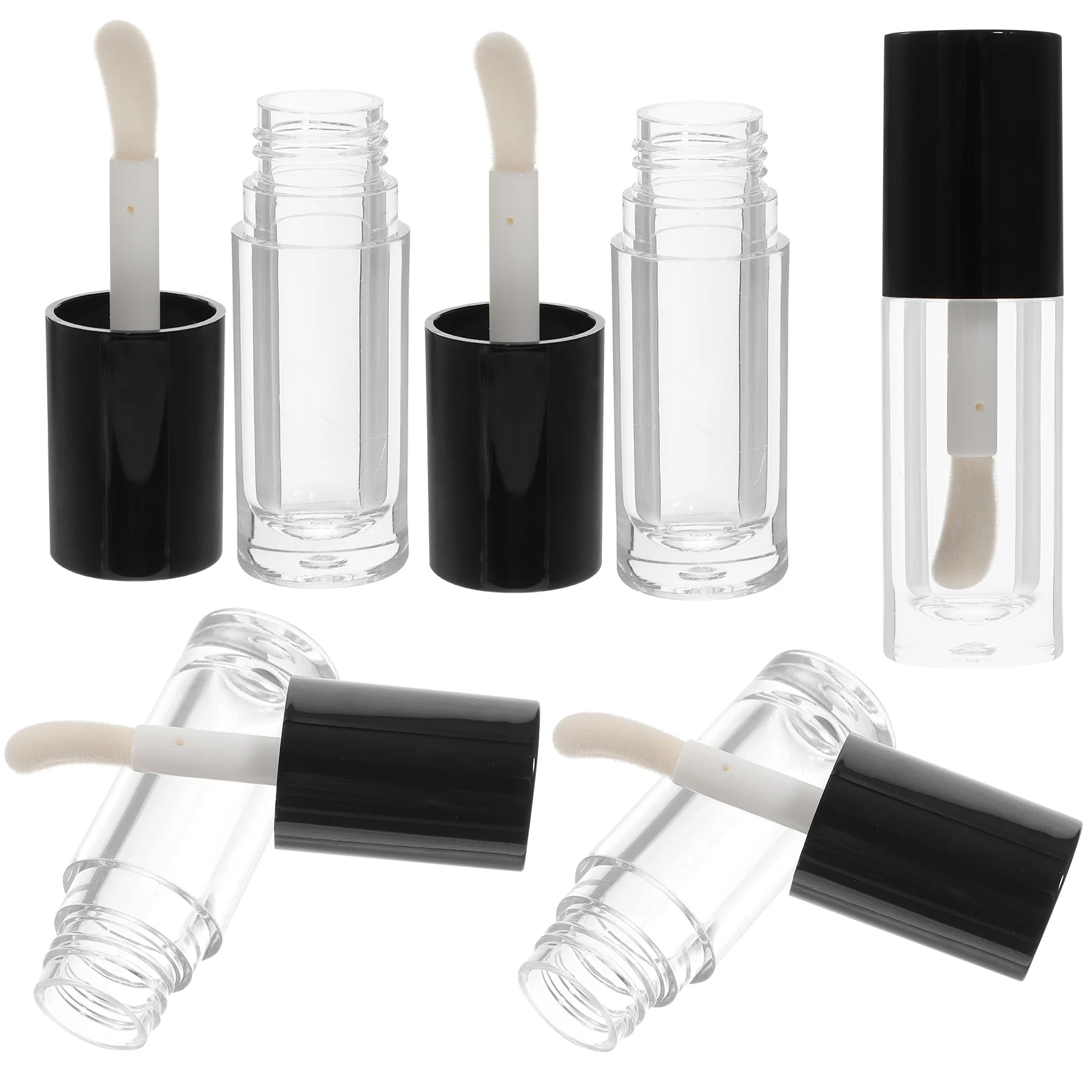 

5Pcs Lip Tubes Clear Plastic Small Size Travel Lip Gloss Tubes Bulk Bulk Empty Containers Packaging Cosmetics DIY