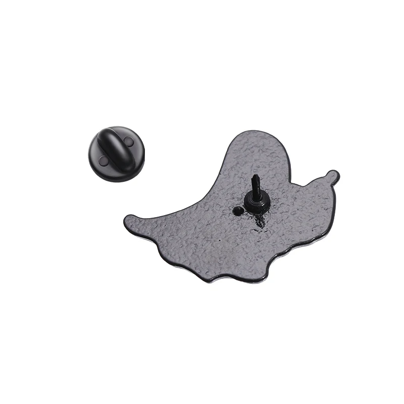 Cartoon Ghost Enamel Pins Custom Cute Black Cat Brooches Lapel Badges Halloween Animal Jewelry Gift for Kids Friends