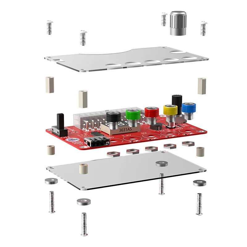 ATX Power Supply Splitter, Breakout Board, Módulo Adaptador, Display LED, Acrílico Case Kit, Botão de tensão ADJ, Reset Proteção, 24Pin, Novo