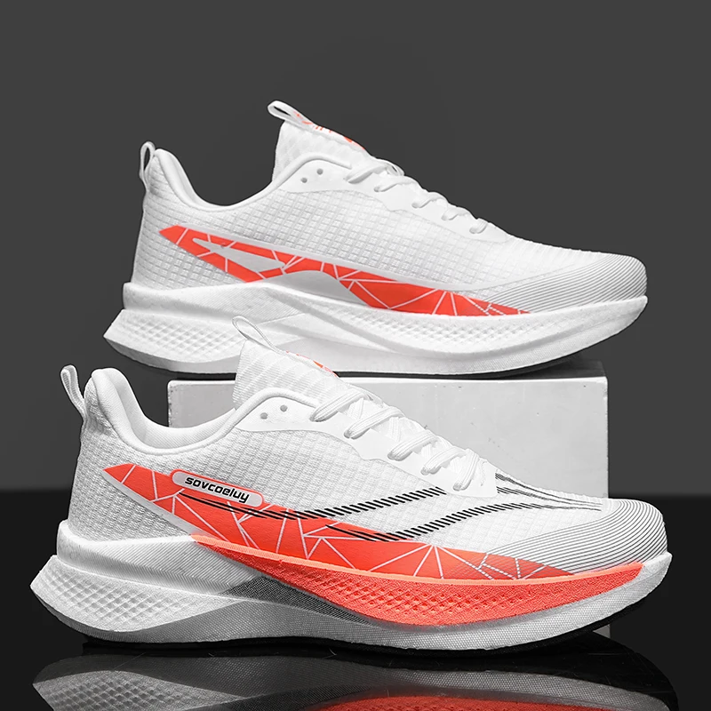 Men Carbon Plate Running Shoes Breathable Women Athletic Tennis Sneakers Cushion Sport Trainers Outdoor Marathon Jogging Shoes