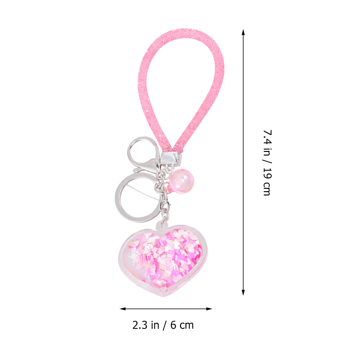 

2Pcs Love Keychain Pendant Sequins Keyring Bag Charm Creative Gift Valentine Day Christmas Thanksgiving Decor Pendant