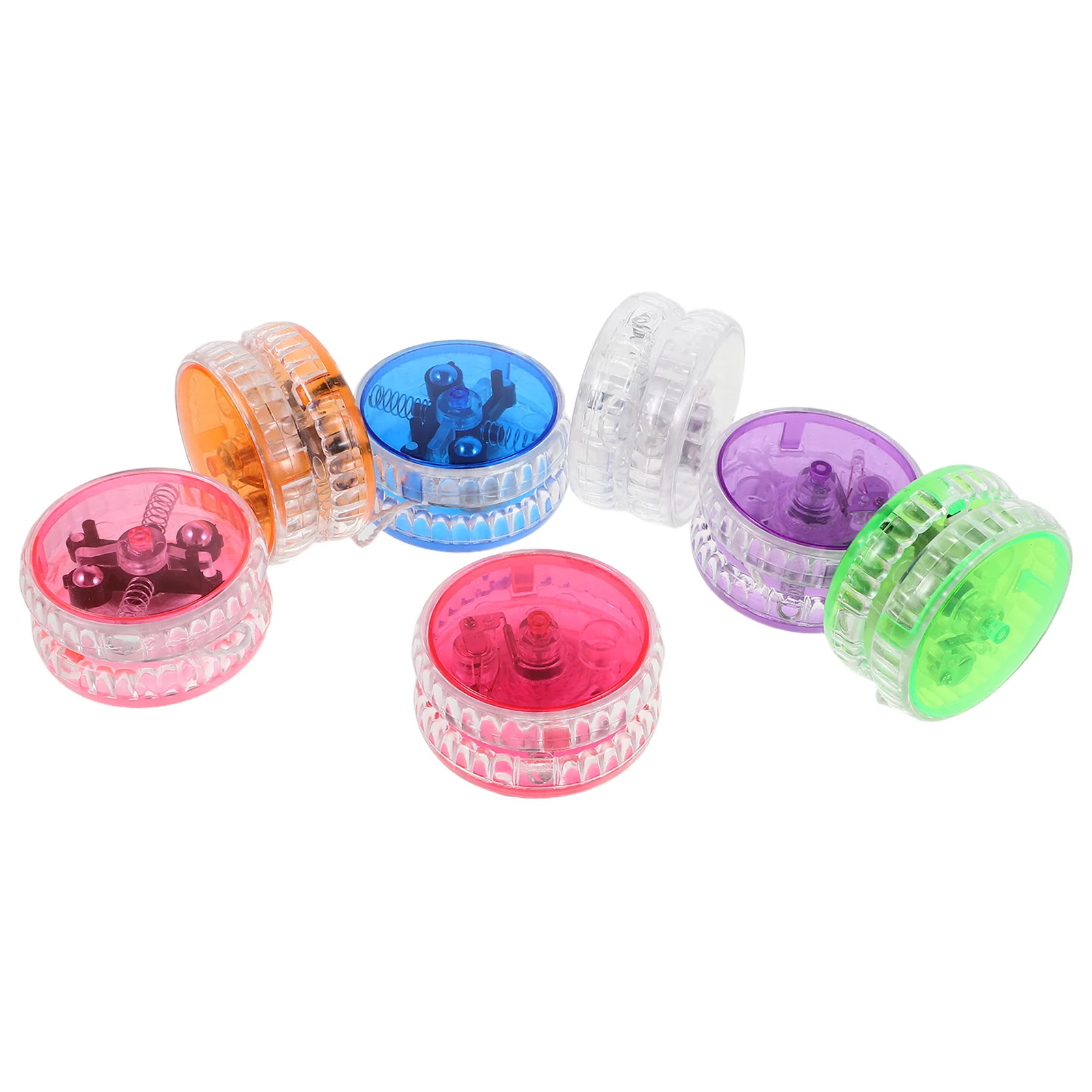 7 قطعة توهج اليو-يو LED تضيء كرات ليلة اللعب في الهواء الطلق متعة حفلة تفضل تطوير المهارات توهج كرات يويو طفل يو يو للأطفال