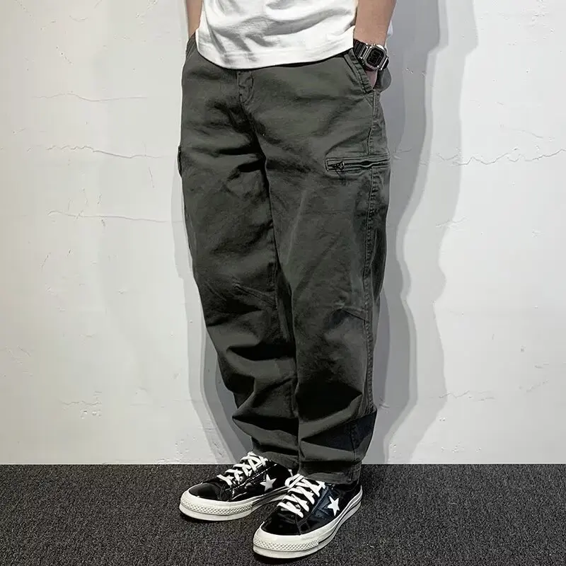 UNITIM Bretelles pour hommes, pantalon long décontracté à jambe droite, style américain, mode jeune,