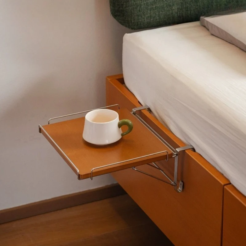 Wall Mount Foldable Table Space Saving Bedside Replacement Shelf Bedroom Storage Board Small Apartment Headboard Organizer Tray