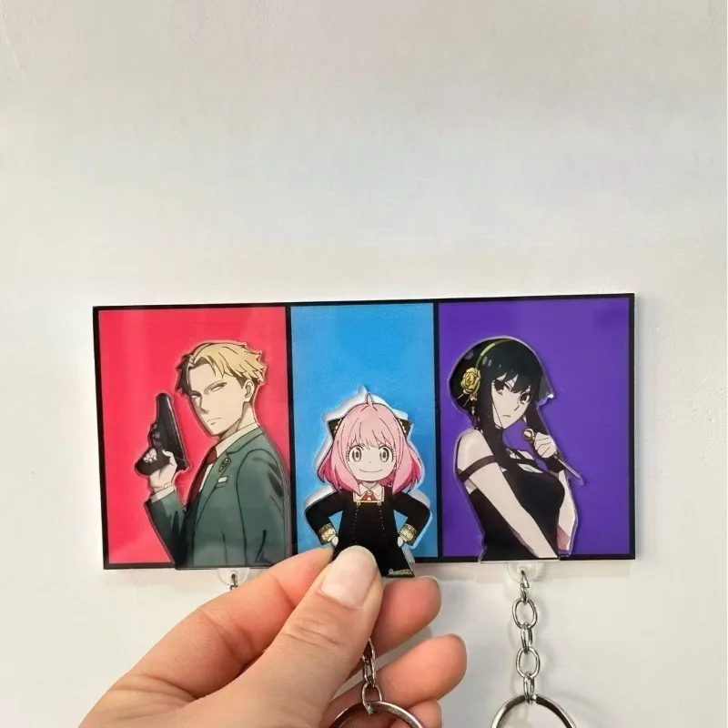 

Anime Spy X Family Creative Cartoon Keychain Wall Stickers Fridge Magnets Home Decor Multifunction Key Storage Holder Hanger