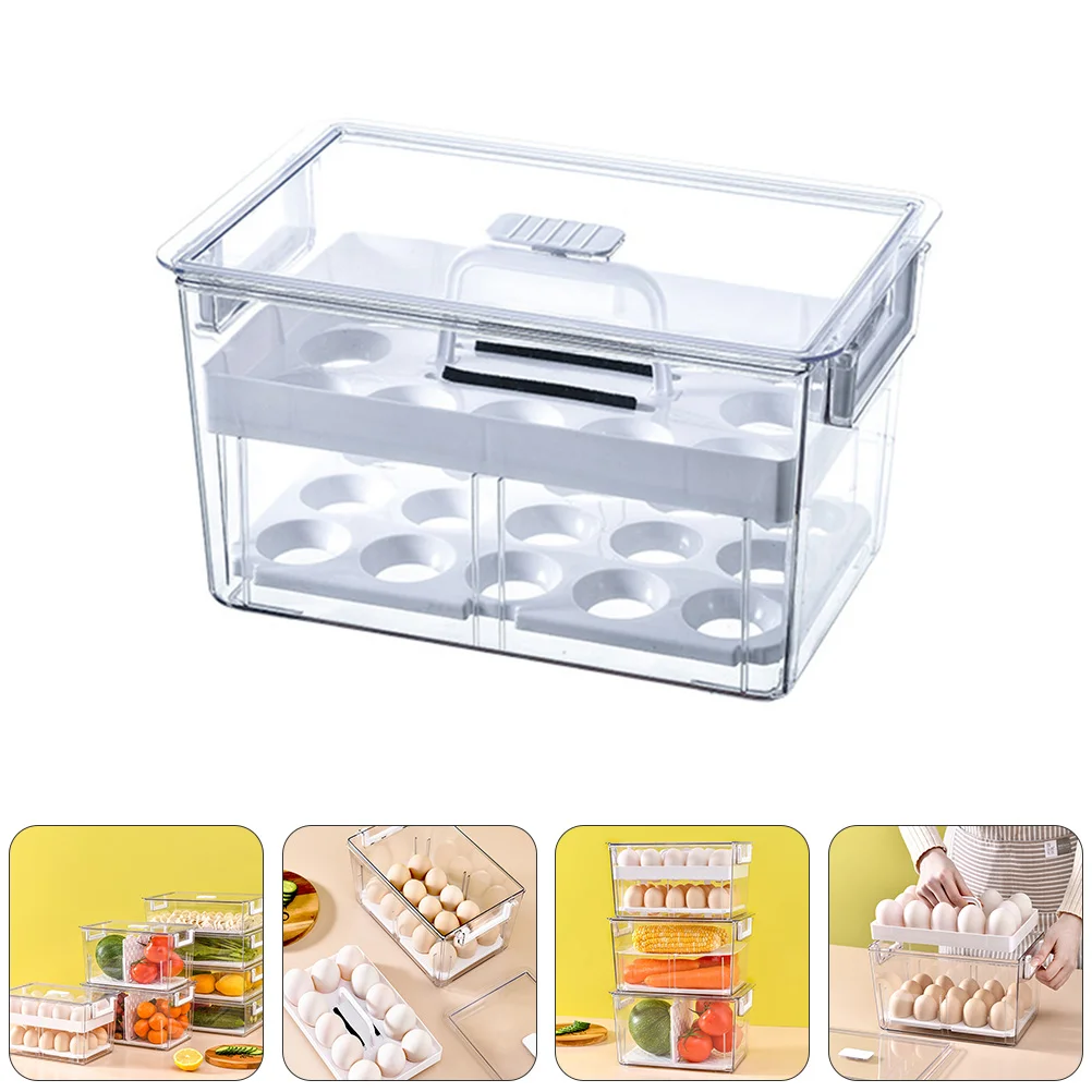 

Egg Storage Box Refrigerator Holder Organizer Freezer Container Fridge Bins Eggs Filling