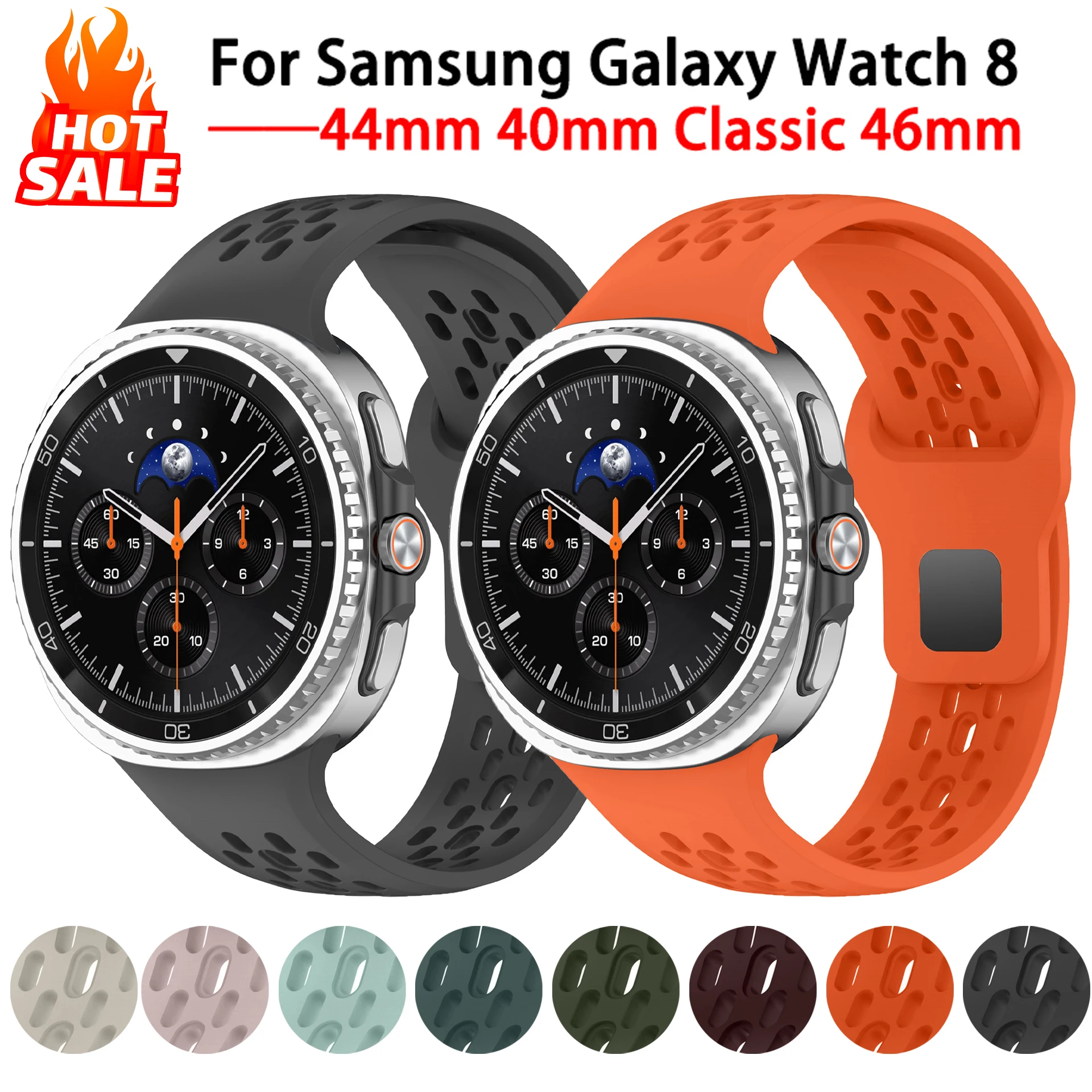 

Silicone Strap For Samsung Galaxy Watch 8 Classic 46mm 40mm 44mm Pulseira Correa Bracelet Galaxy Watch 8 44mm 40mm Sport Band