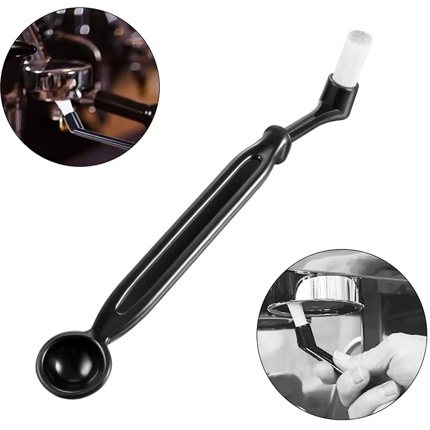 

Coffee Machine Cleaning Set, 4 Pieces Coffee Machine Brush With Spoon And 1 Piece 58 Mm Stainless Steel Back Flush Insert Metal