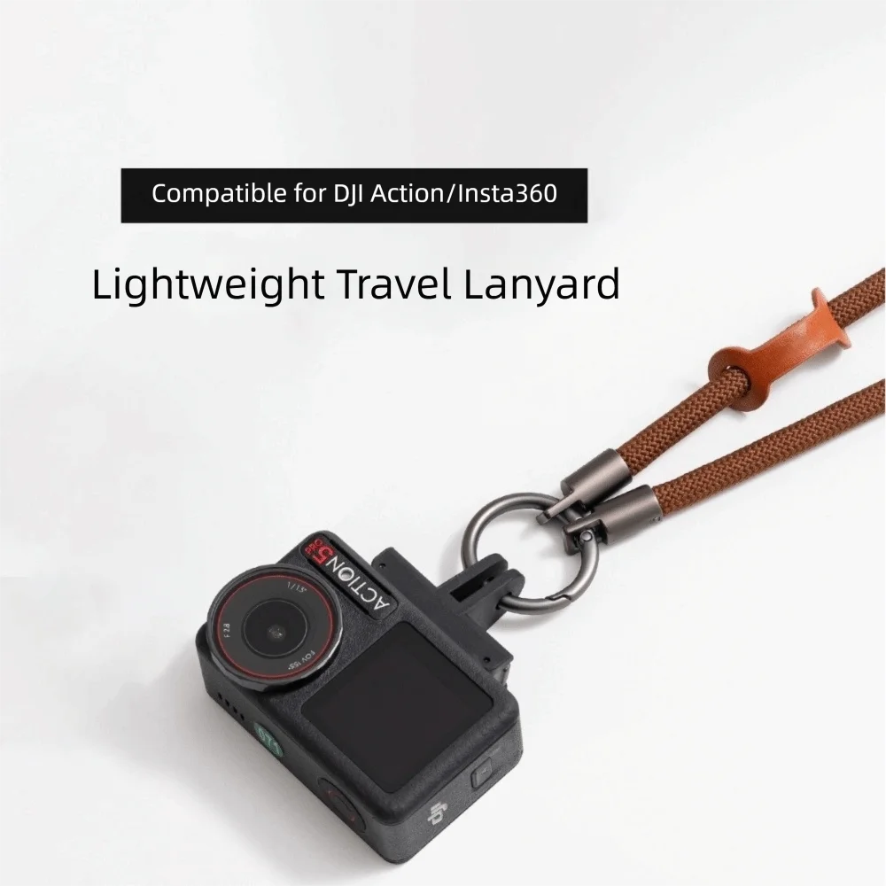 Braided Fabric Camera Anti-Loss Neck Strap Action Camera Lanyard for DJI Action 5 Pro/4/3 Insta360 Series