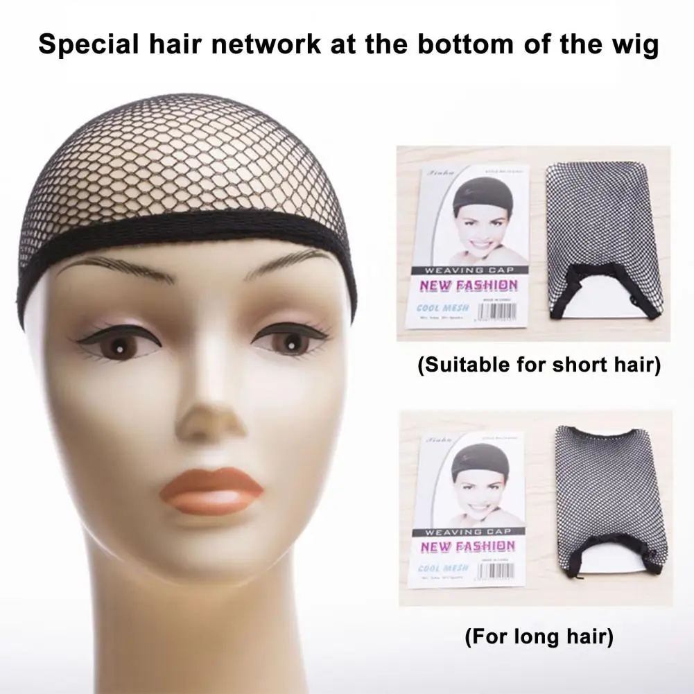 1 Pair Black Mesh Wig Hair Net High Elastic Hair Mesh Net Women Men Halloween Cosplay Liner Weaving Net Wig Accessory Wig Hat