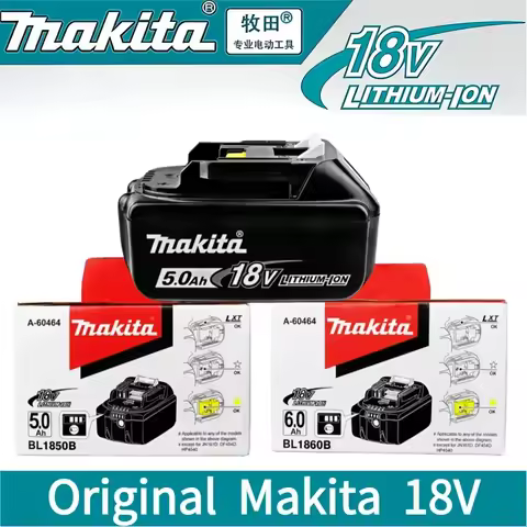 Original Makita 18V battery 5.0Ah rechargeable battery, Makita 6.0Ah battery BL1860B BL1850B power tool battery