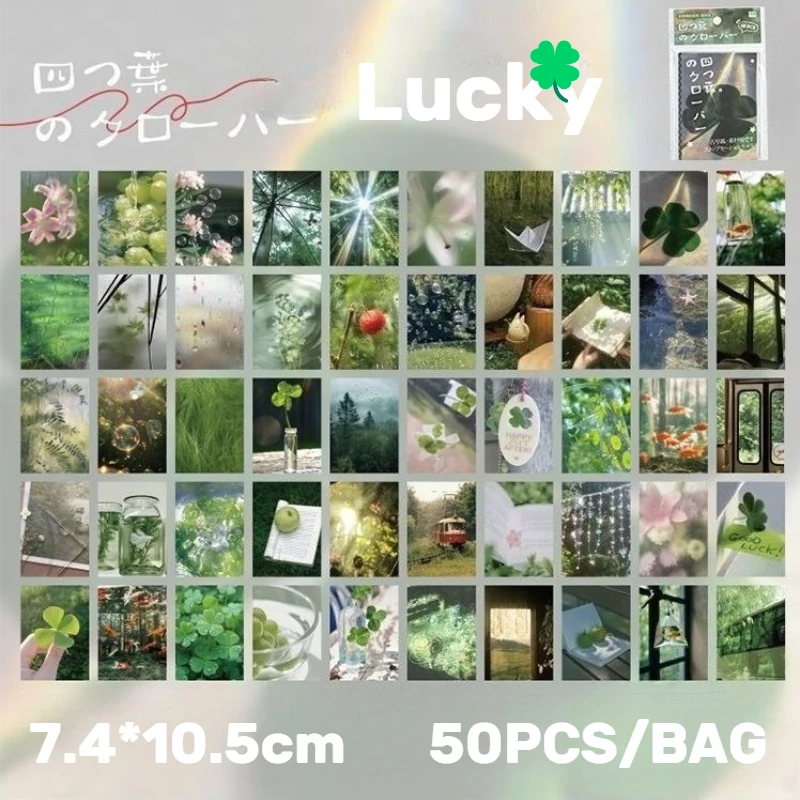 

50 шт. Y2k японская ретро счастливая четырехлистная клеверная цветная бумага для скрапбукинга журнал блокнот DIY декоративный материал бумага