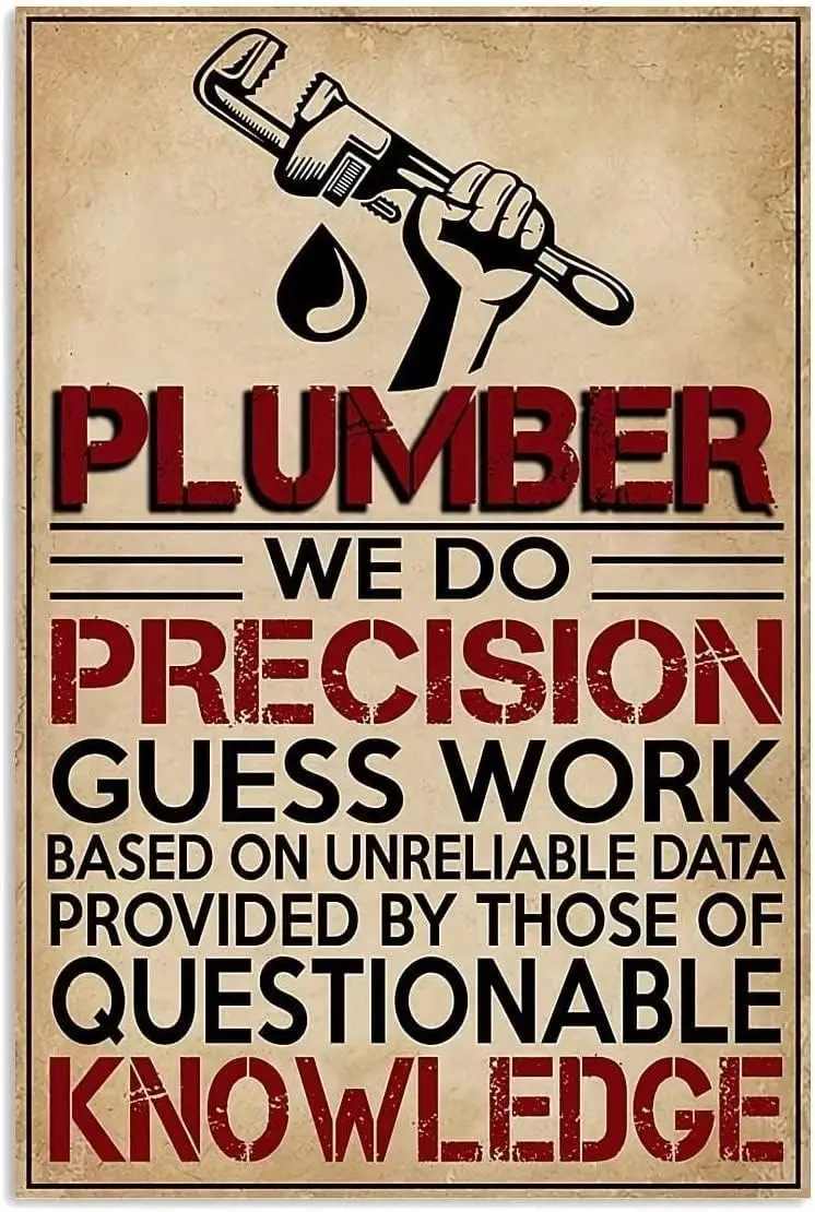 Retro Aluminum Posters Plumber Home Inspirational Quote Metal Sign Plaque For Modern Bar Bathroom Living Room Club Wall Dec