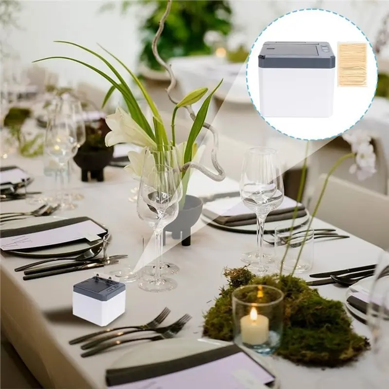 AB34-Automatic Smart Box Rechargeable Electric Intelligent Storage Toothpick Dispenser Infrared Sensor Holder 250PCS For Home