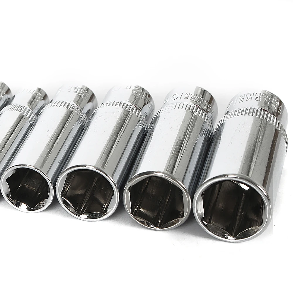 2Pcs Extended Socket Sleeve 4mm 5mm 6mm 7mm 8m 10mm 14mm Square Ratchet Wrench Hexagonal Extended Socket Screwdriver Wrench Tool
