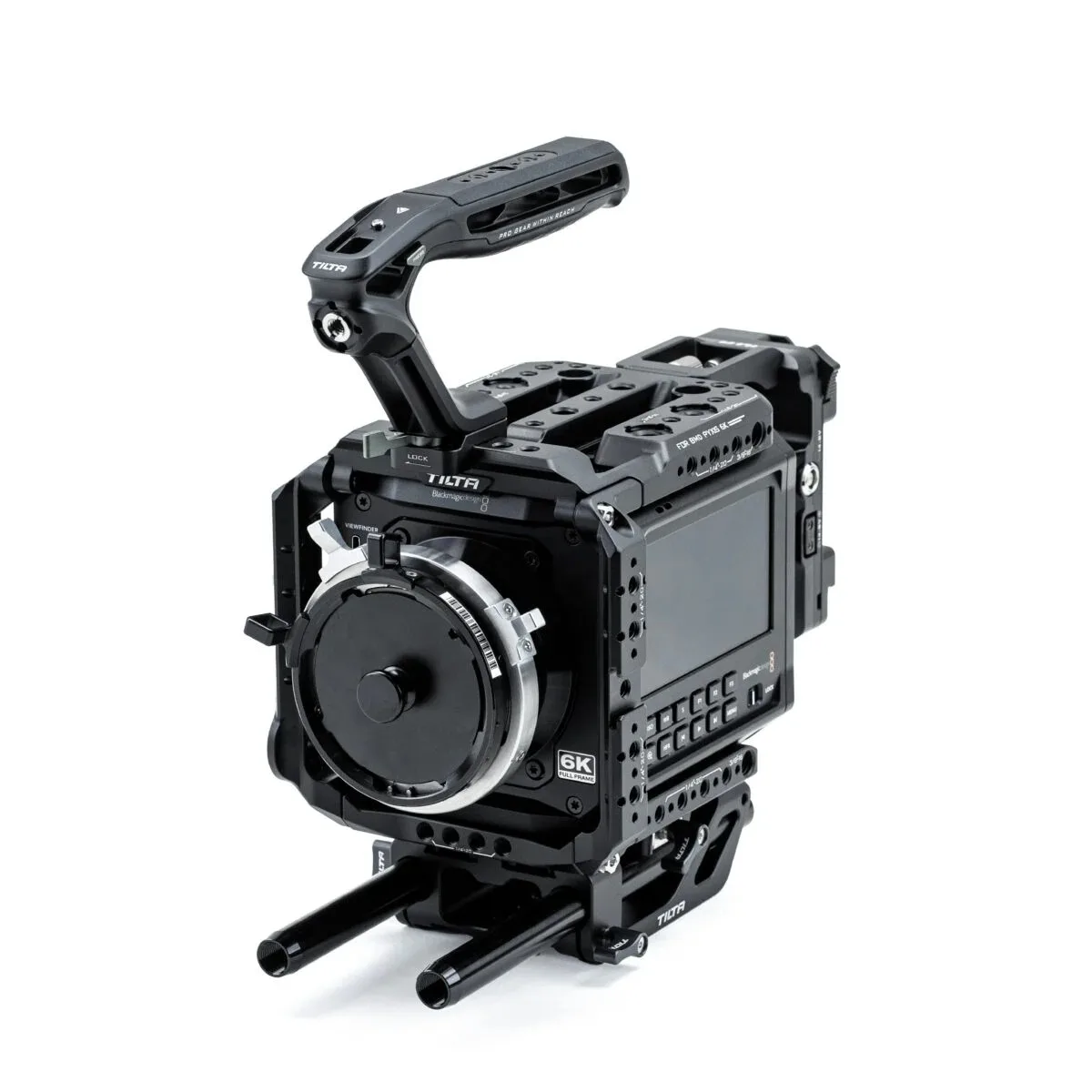 

TILTA Camera Cage for Blackmagic PYXIS 6K ES-T21-A Base Kit with Xeno Top Handle NATO Arri Rosette Cold Shoe 1/4"-20 3/8"-16