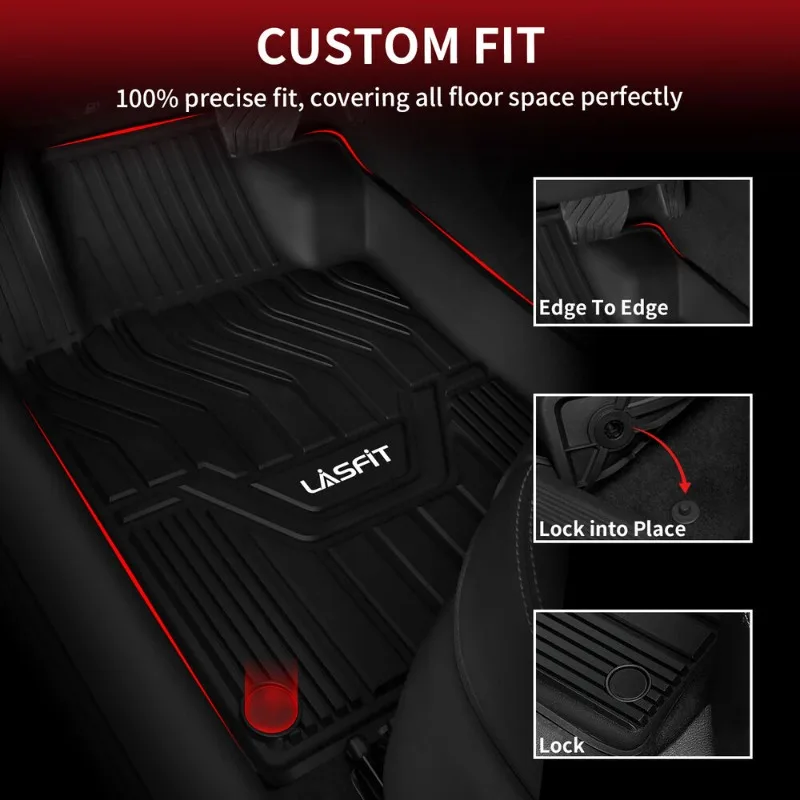 Floor Mats Liners for Nissan Altima 2019 2020 2021 2022 2023 2024 Rubber TPE All Weather Black United States