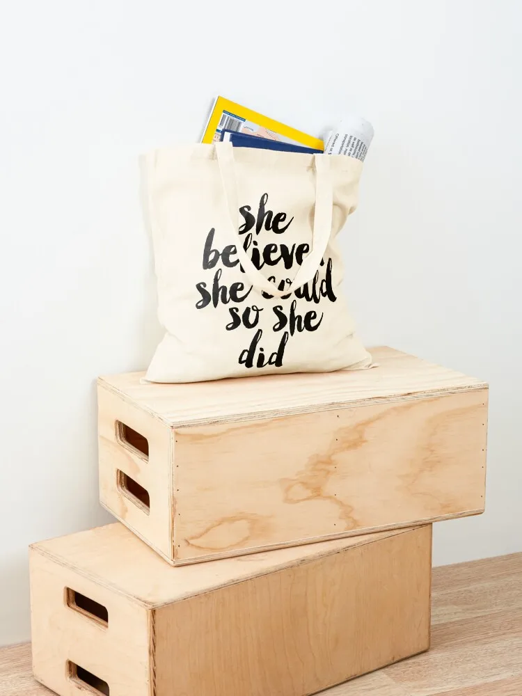 She Believed She Could So She Did Tote Bag Gift bag Canvas stote bag shopping trolley reusable shopping bags