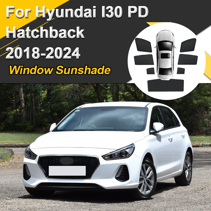 

Автомобильные солнцезащитные козырьки для Hyundai I30 PD Hatchback 2018-2024, сетчатые магнитные теплоизоляционные шторы, козырек, автоаксессуары