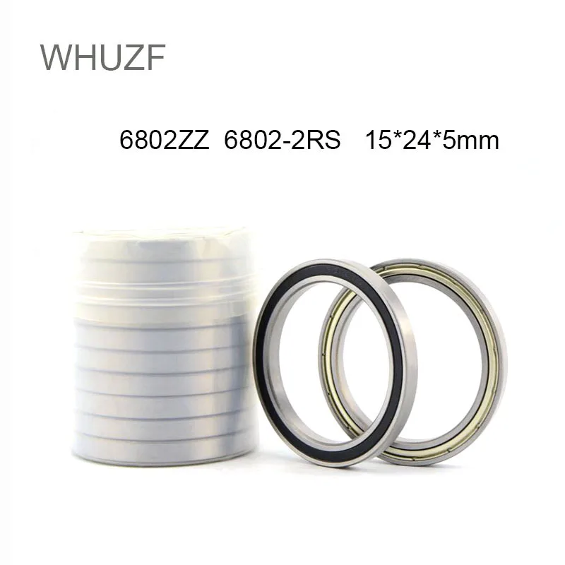 

WHUZF Free Shipping 6802-2RS ZZ 2RZ Bearing 15*24*5mm (5/10PCS) ABEC-1 Metric Thin Section 61802ZZ 6802 RS Ball Bearings 6802Z